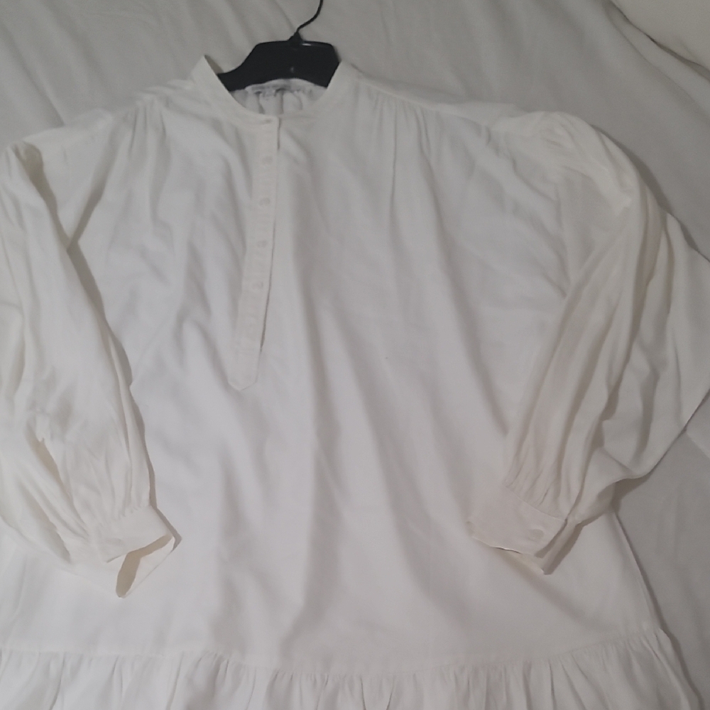 Elizabeth and James White Pleated Mini Dress